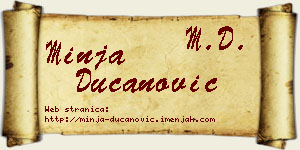 Minja Ducanović vizit kartica